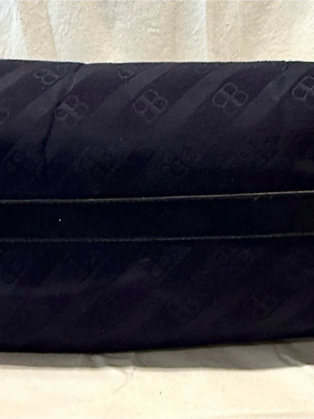 Vintage Balenciaga BB Logo All Over Pattern Boston Bag In Jacquard And Leather